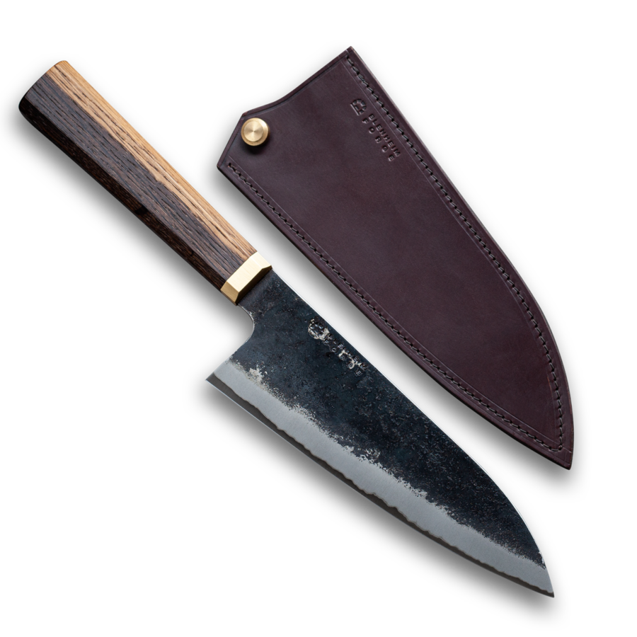 Santoku Stainless Clad Leather Sheath