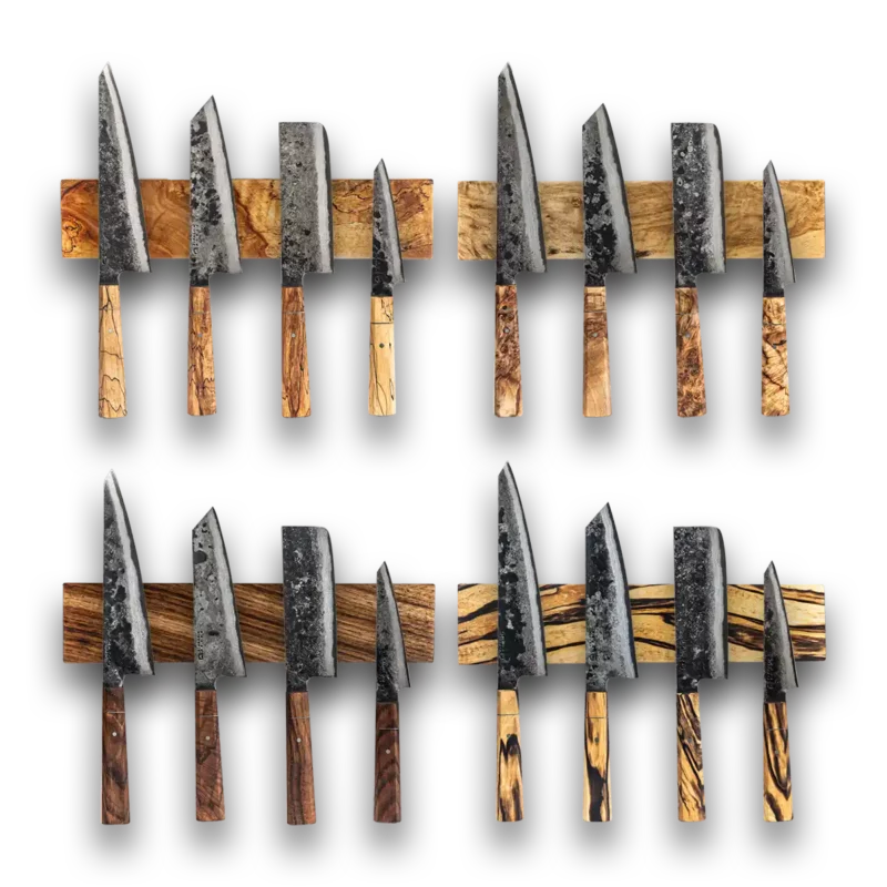 Native Hardwood Knife Set - Forged Chef knives by Blenheim Forge