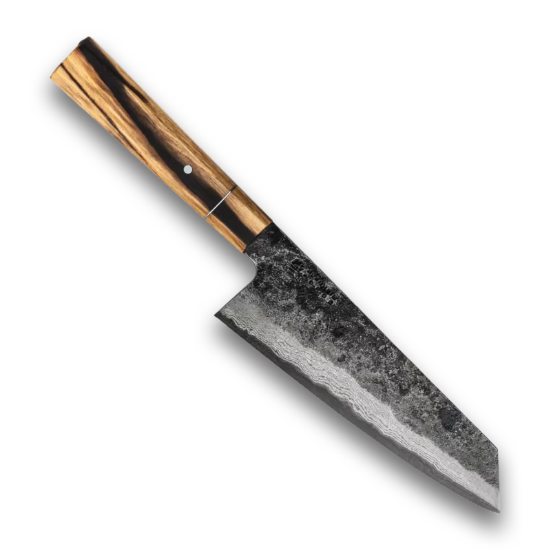 Spalted Hornbeam Santoku - Forged Chef knives by Blenheim Forge